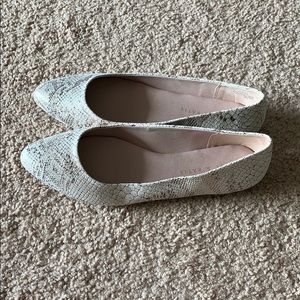 Kelly & Katie Cream Snake Print Flat
